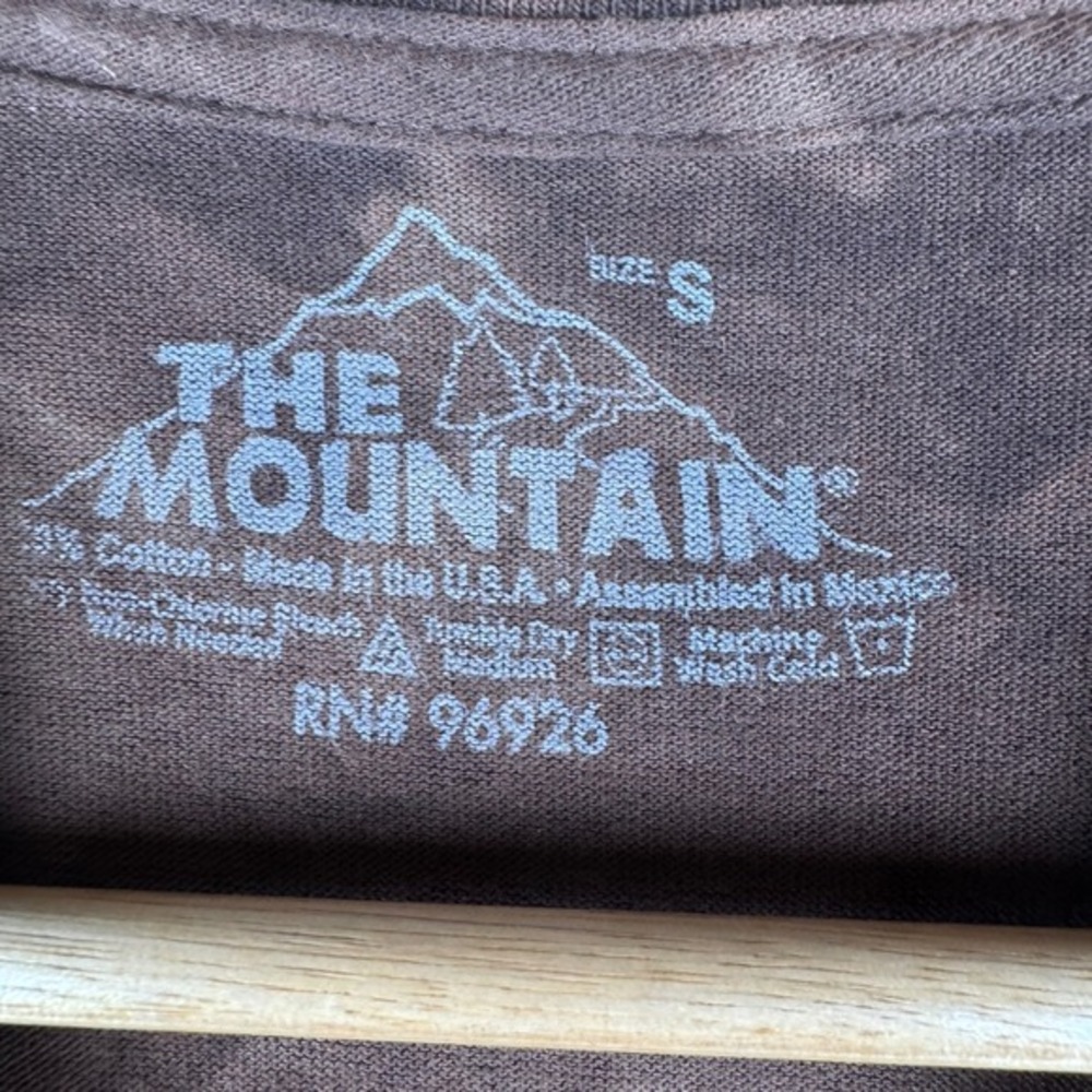 The Mountain Hippopotamus Face T Shirt Tie Dye Brown Size Small Hippo Animal - Picture 2 of 7